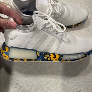 Adidas White Sneakers with Colorful Sole